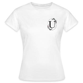 Buchstabe U - Frauen T-Shirt - Weiß - Vorne - AI Model Female 172 dark (172cm)