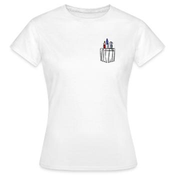 Kugelschreiber immer dabei - Frauen T-Shirt - Weiß - Vorne - AI Model Female 172 dark (172cm)