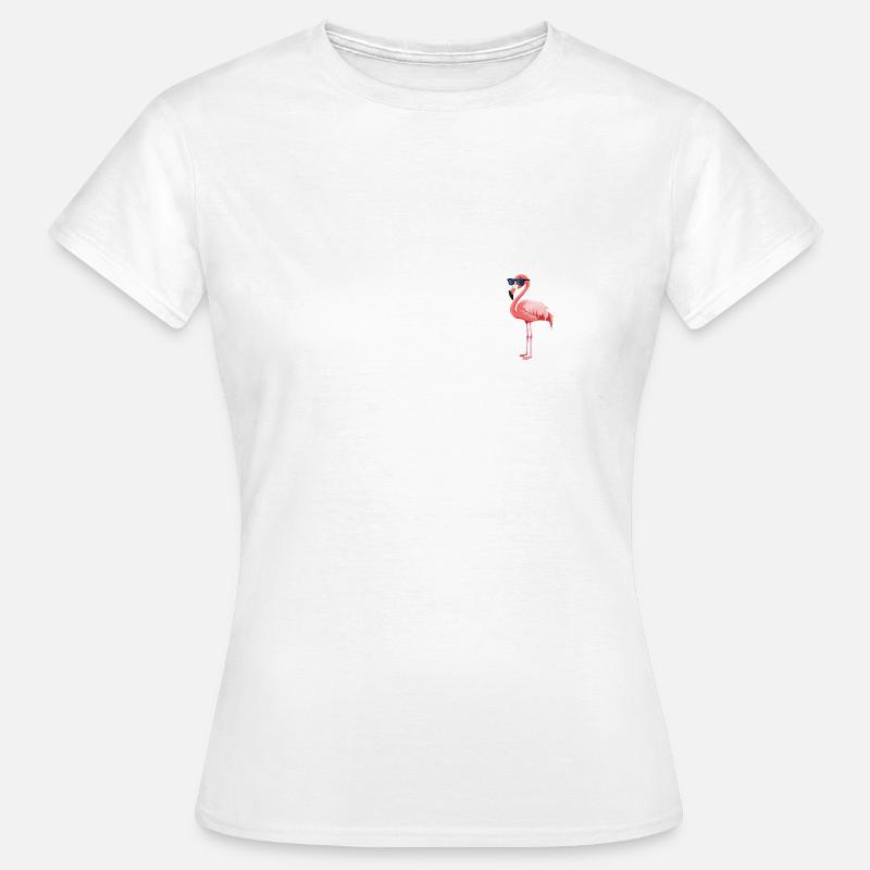 Flamingo 🦩 with sunglasses - Women's T-Shirt - white