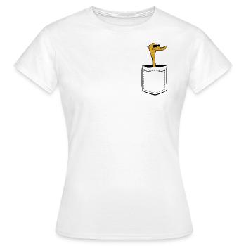 Mon canard dans ma poche - poche poitrine - T-shirt Femme - blanc - Devant - AI Model Female 172 dark (172cm)