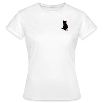 Katze schwarz gelb Good luck - Frauen T-Shirt - Weiß - Vorne - AI Model Female 172 dark (172cm)