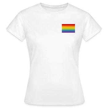 Regenbogen Flagge Fahne LGBT CSD Gay Pride - Frauen T-Shirt - Weiß - Vorne - AI Model Female 172 dark (172cm)