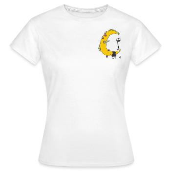 Crescent moon with animals - Women's T-Shirt - white - Front - AI Model Female 172 dark (172cm)