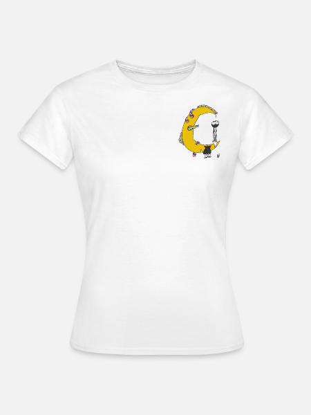 Mondsichel mit Tieren - Frauen T-Shirt - Weiß