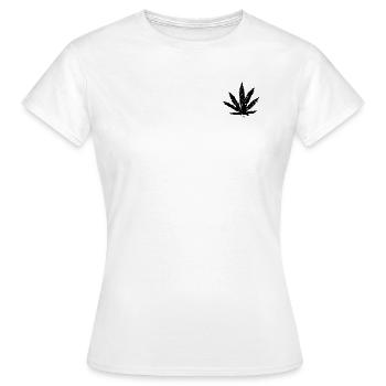 Hanfblatt schwarz - Frauen T-Shirt - Weiß - Vorne - AI Model Female 172 dark (172cm)