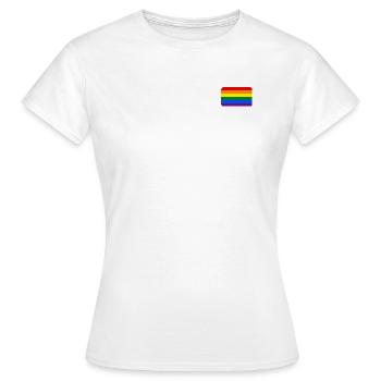 RAINBOW FLAG round corner 400 dpi - Frauen T-Shirt - Weiß - Vorne - AI Model Female 172 dark (172cm)
