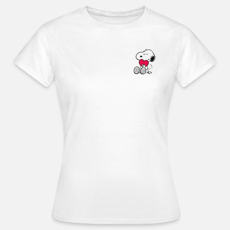 Peanuts Snoopy med hjerte - Dame-T-shirt - hvid
