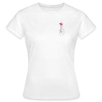 Hand mit Blume und roten Nägeln - Frauen T-Shirt - Weiß - Vorne - AI Model Female 172 dark (172cm)