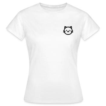 Minimalistisches Katzendesign - Frauen T-Shirt - Weiß - Vorne - AI Model Female 172 dark (172cm)