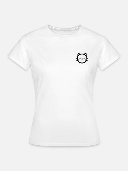 Minimalistisches Katzendesign - Frauen T-Shirt - Weiß