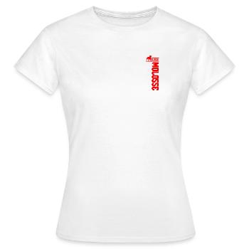 Staff Rouge en Silhouette Verticale - T-shirt Femme - blanc - Devant - AI Model Female 172 dark (172cm)