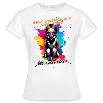 Raise Children in a Safe World - Frauen T-Shirt - Weiß - Vorne - AI Model Female 172 dark (172cm)