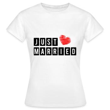 FRISCH VERHEIRATET. ICH LIEBE DICH. ICH LIEBE DICH. LIEBE. LIEBE. - Frauen T-Shirt - Weiß - Vorne - AI Model Female 172 dark (172cm)