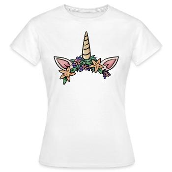 Einhorn Ohren Kopfschmuck niedliche Geschenkidee - Frauen T-Shirt - Weiß - Vorne - AI Model Female 172 dark (172cm)