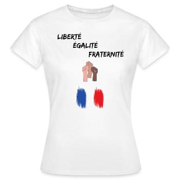 Liberté égalité fraternité - T-shirt Femme - blanc - Devant - AI Model Female 172 dark (172cm)