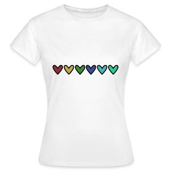 HERZ. HERZ. VALENTINSTAG. LIEBE. LIEBE. HERZ - Frauen T-Shirt - Weiß - Vorne - AI Model Female 172 dark (172cm)
