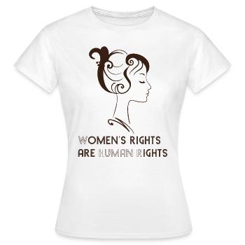 Les droits des femmes sont des droits humains - T-shirt Femme - blanc - Devant - AI Model Female 172 dark (172cm)