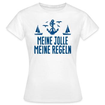 Meine Jolle Meine Regeln | Segler | Segel T-Shirt - Frauen T-Shirt - Weiß - Vorne - AI Model Female 172 dark (172cm)