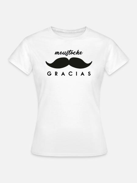 Mouchos (Moustache) Gracias Vielen Dank Black - Frauen T-Shirt - Weiß