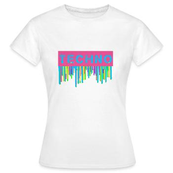 Néon Techno - T-shirt Femme - blanc - Devant - AI Model Female 172 dark (172cm)