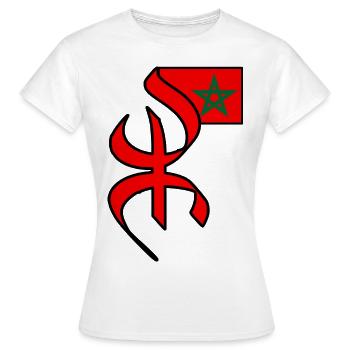 Amazigh Maroc - T-shirt Femme - blanc - Devant - AI Model Female 172 dark (172cm)