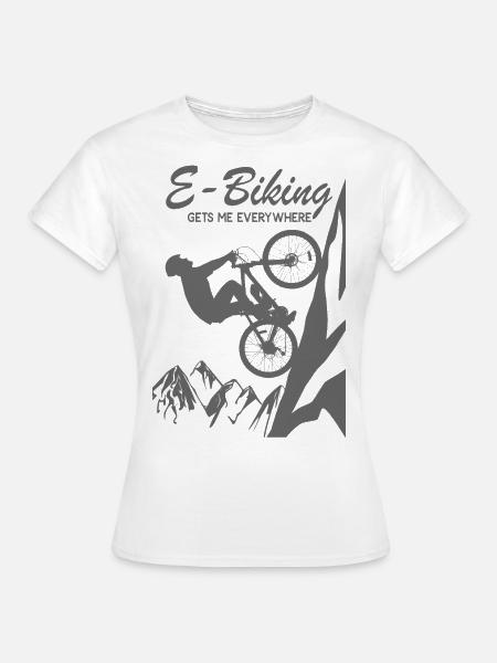 E-Bike E Bike E-Biking E Mountainbike - Frauen T-Shirt - Weiß
