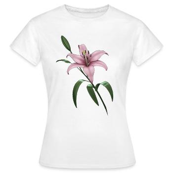 Lys rose - T-shirt Femme - blanc - Devant - AI Model Female 172 dark (172cm)