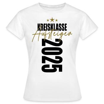 Aufsteiger Kreisklasse 2025 Aufstiegstrikot - Frauen T-Shirt - Weiß - Vorne - AI Model Female 172 dark (172cm)