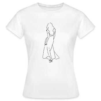 Die Anmut einer Frau (Schwarz) - Frauen T-Shirt - Weiß - Vorne - AI Model Female 172 dark (172cm)
