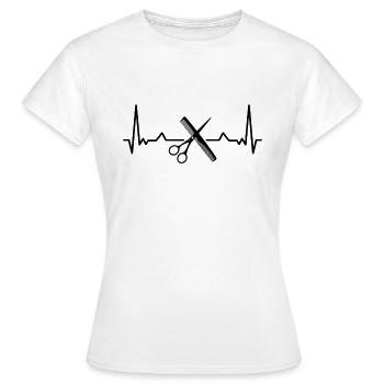 Peigne à ciseaux pour coiffeur - T-shirt Femme - blanc - Devant - AI Model Female 172 dark (172cm)