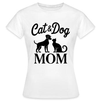 Katze und Hund Spruch Lustiges Haustier Geschenk - Frauen T-Shirt - Weiß - Vorne - AI Model Female 172 dark (172cm)