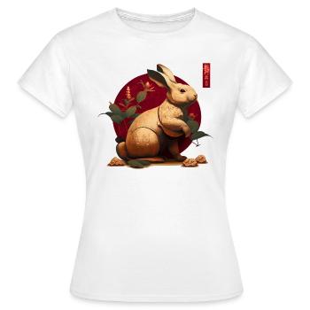 Lapin du Nouvel An chinois 2023 - T-shirt Femme - blanc - Devant - AI Model Female 172 dark (172cm)
