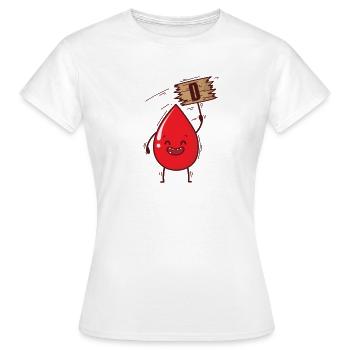 Blutgruppe 0 Bluttropfen mit Schild Herz - Frauen T-Shirt - Weiß - Vorne - AI Model Female 172 dark (172cm)