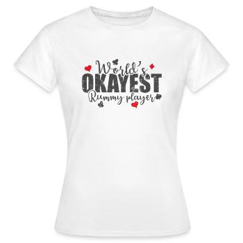 World's Okayest Rummy Player Card Game Romme - Women's T-Shirt - white - Front - AI Model Female 172 dark (172cm)