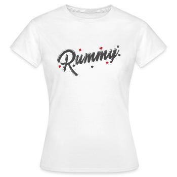 Rummy Hobby Card Game Romme Playing Card - Women's T-Shirt - white - Front - AI Model Female 172 dark (172cm)