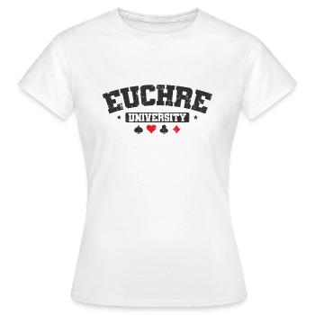 Euchre University Jeu de cartes à jouer Cartes à jouer - T-shirt Femme - blanc - Devant - AI Model Female 172 dark (172cm)