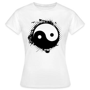 Yin et Yang - T-shirt Femme - blanc - Devant - AI Model Female 172 dark (172cm)