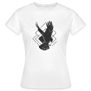 Rabe bei der Landung Krähe Tier Vogel - Frauen T-Shirt - Weiß - Vorne - AI Model Female 172 dark (172cm)