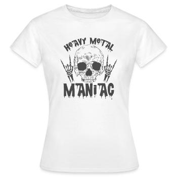 Heavy Metal Maniac Music Band Genre - Women's T-Shirt - white - Front - AI Model Female 172 dark (172cm)