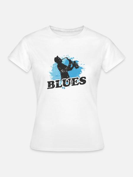 Blues Saxophon Musik Trompete - Frauen T-Shirt - Weiß