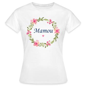 Mamou - T-shirt Femme - blanc - Devant - AI Model Female 172 dark (172cm)