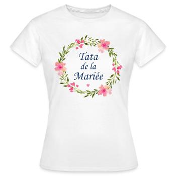 Tata de la mariée - T-shirt Femme - blanc - Devant - AI Model Female 172 dark (172cm)