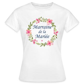 Marraine de la mariée - T-shirt Femme - blanc - Devant - AI Model Female 172 dark (172cm)