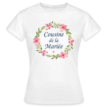 Cousine de la mariée - T-shirt Femme - blanc - Devant - AI Model Female 172 dark (172cm)