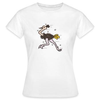 Strauß rennt Laufvogel Savanne - Frauen T-Shirt - Weiß - Vorne - AI Model Female 172 dark (172cm)