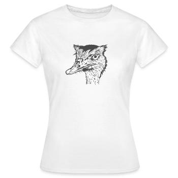Straußenkopf Laufvogel Savanne - Frauen T-Shirt - Weiß - Vorne - AI Model Female 172 dark (172cm)