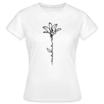 Mom as a flower stalk Mother's Day - Women's T-Shirt - white - Front - AI Model Female 172 dark (172cm)
