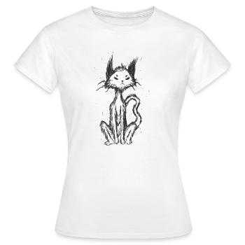 Gothic Cat Horreur Mélancolie - T-shirt Femme - blanc - Devant - AI Model Female 172 dark (172cm)