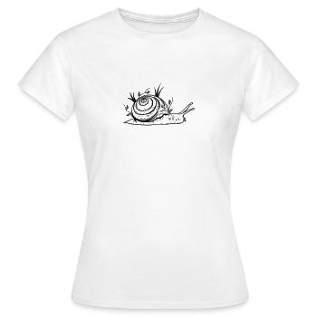 Schnecke Schneckenhaus langsam - Frauen T-Shirt - Weiß - Vorne - AI Model Female 172 dark (172cm)