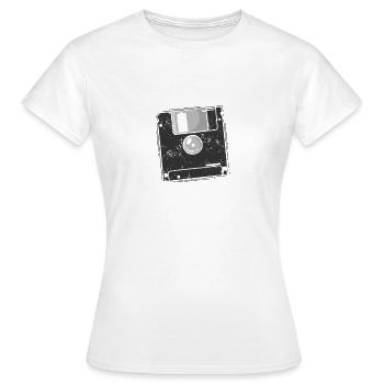 Floppy Disk Storage Module Disk - Women's T-Shirt - white - Front - AI Model Female 172 dark (172cm)